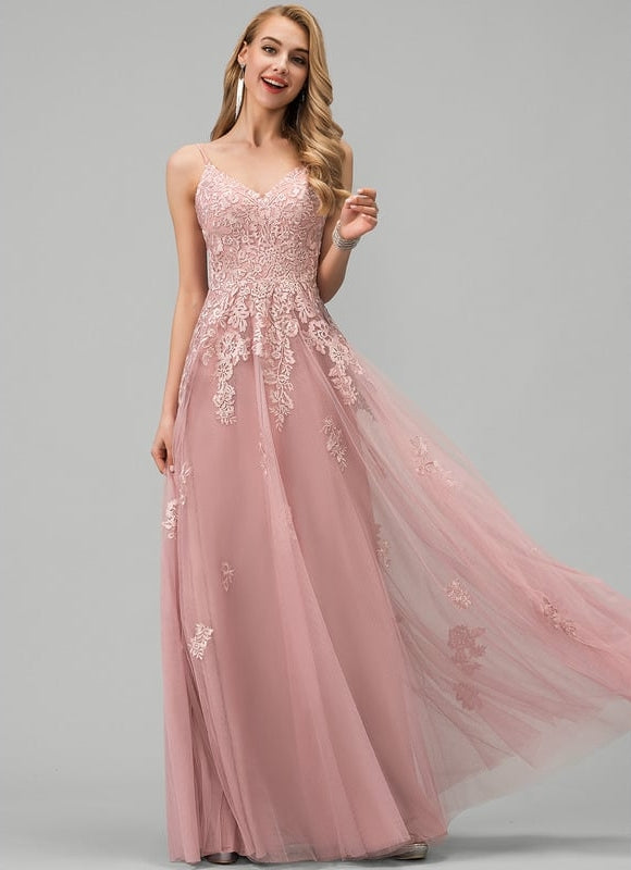 Robe de Soirée Rêve Rosé Tulle - gallery 1
