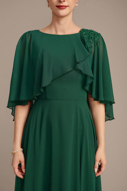 Robe de Soirée Satin Vert Épuré - gallery 8