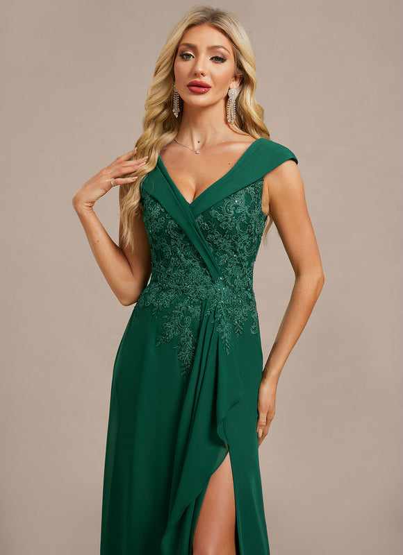 Robe de Soirée Émeraude Drapée - gallery 2