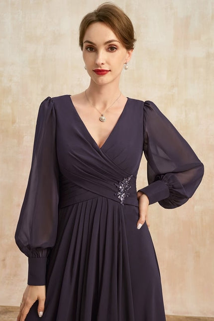 Robe de Soirée Élégance Sombre Volante - gallery 1