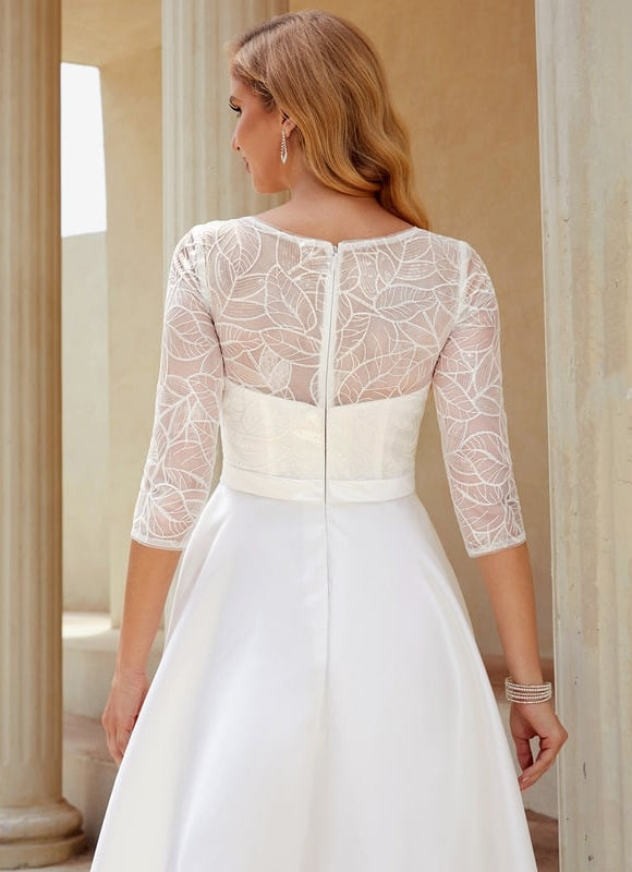Robe De Soirée Asymétrique Blanche - gallery 1