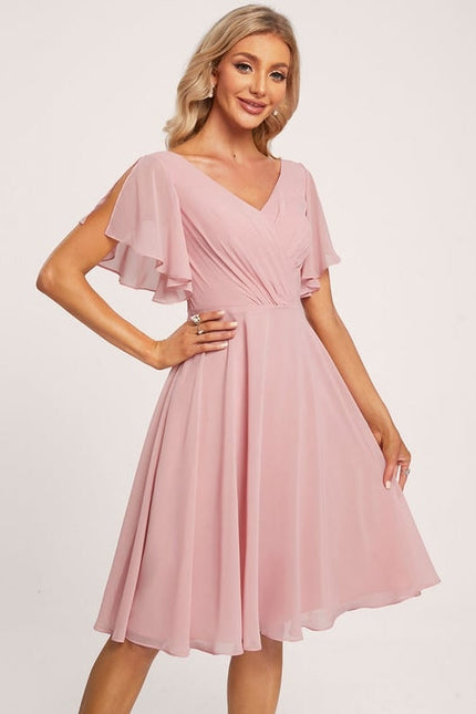 Robe de Soirée Vaporeuse Rose - gallery 1