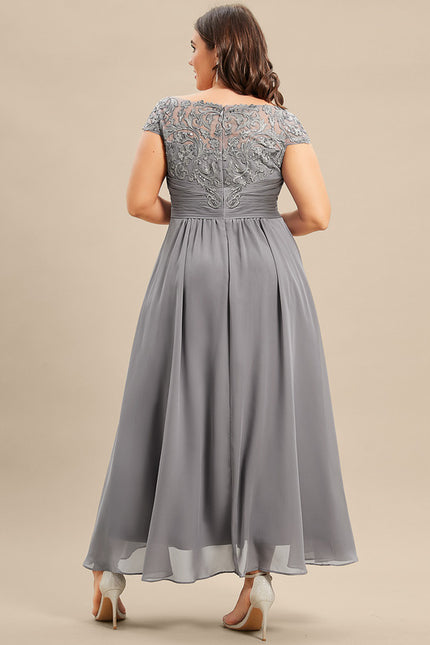 Robe de Soirée Gris Élégant Couture - gallery 6