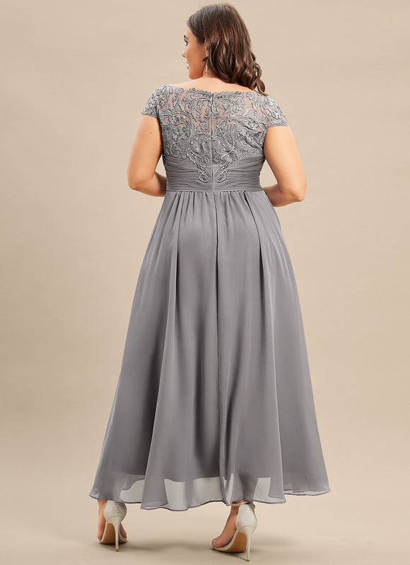 Robe de Soirée Gris Élégant Couture - gallery 6