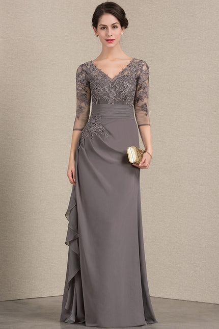 Robe de Soirée Élégance Grise Flottante