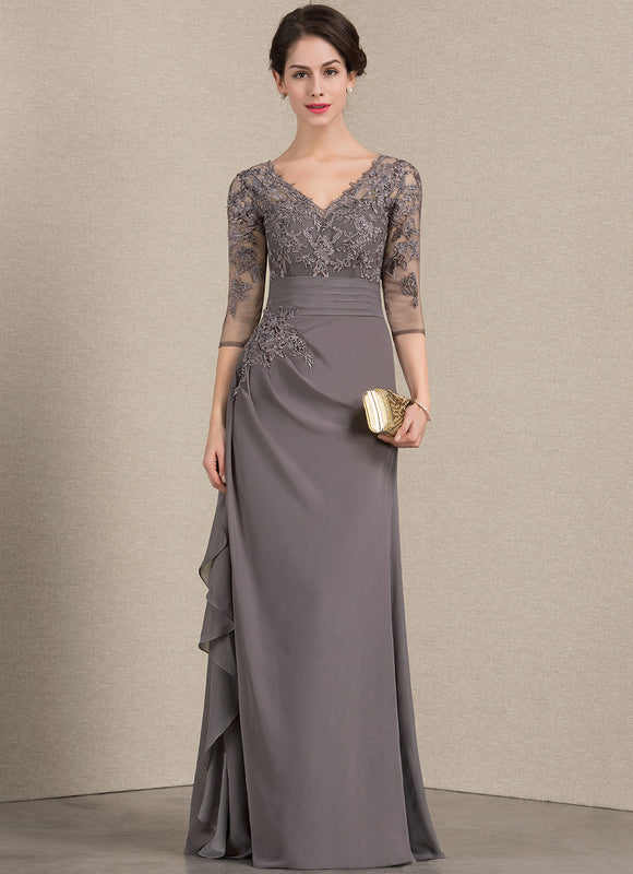 Robe de Soirée Élégance Grise Flottante