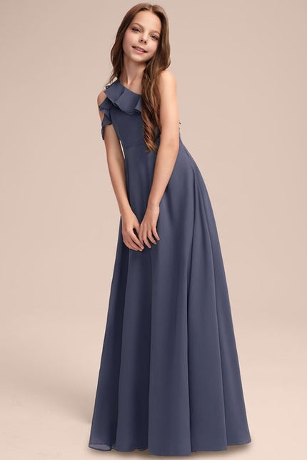 Robe de Soirée Chiffon Une-Épaule - gallery 2