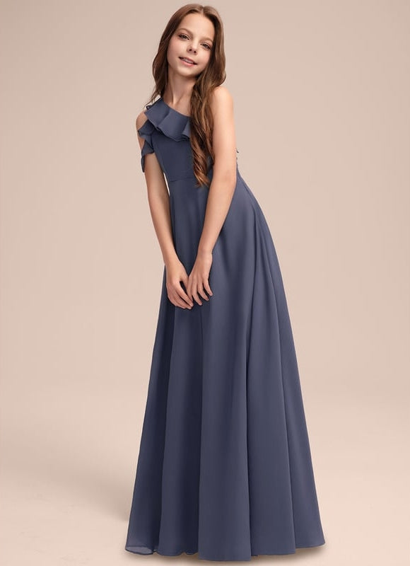 Robe de Soirée Chiffon Une-Épaule - gallery 2
