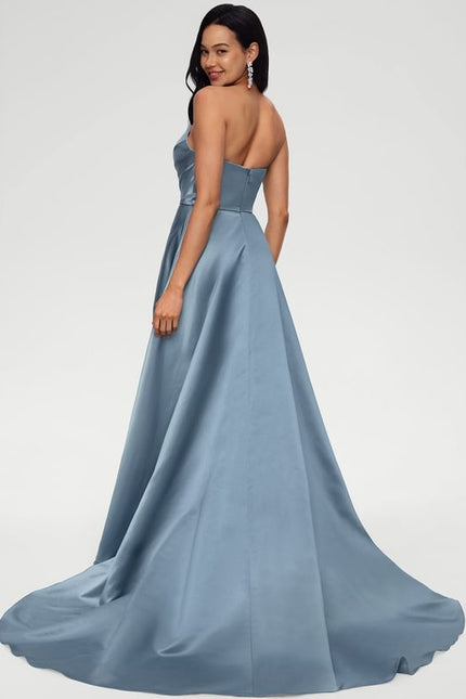 Robe de Soirée Aube Satinée - gallery 1