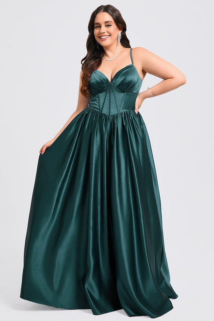 Robe de Soirée Émeraude Satinée - gallery 5