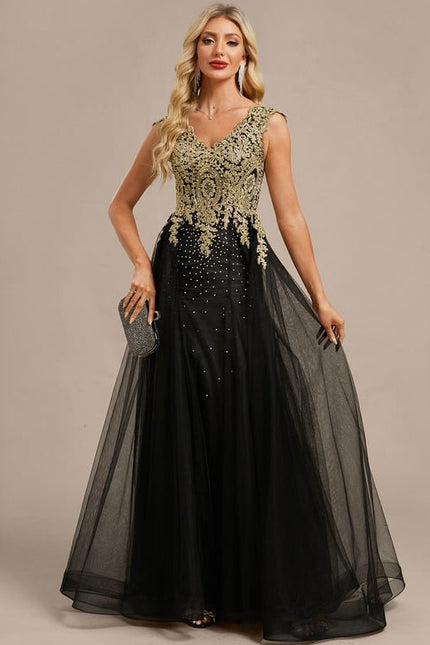 Robe de Soirée Éblouissante Noire - gallery 2