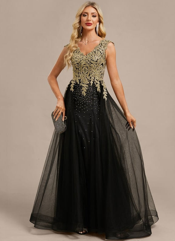 Robe de Soirée Éblouissante Noire - gallery 2
