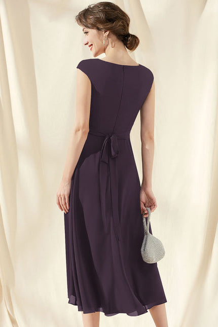 Robe de Soirée Vaporeuse Prune - gallery 4