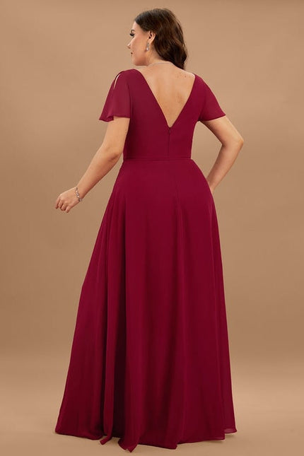 Robe de Soirée Mousseline Beige - gallery 5