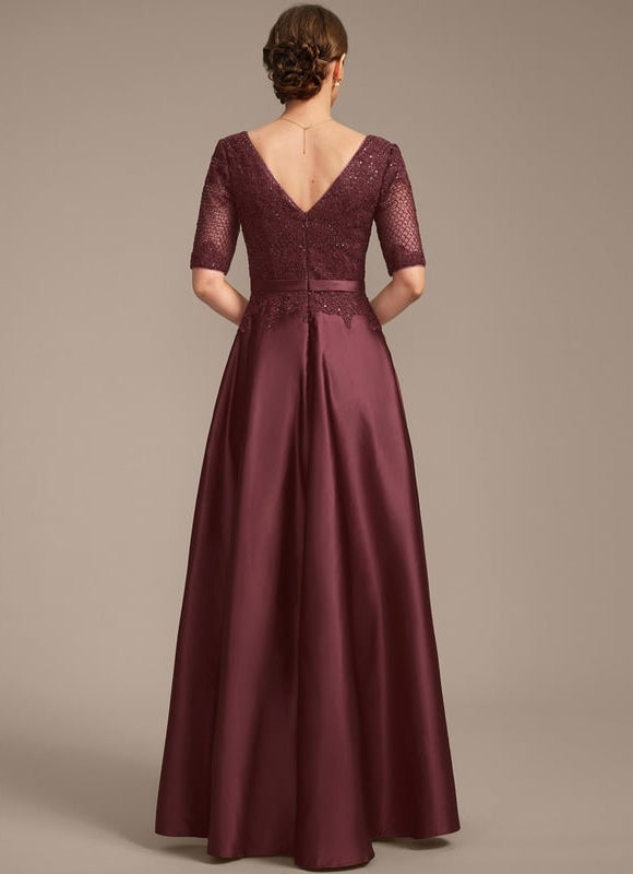 Robe de Soirée Bourgogne Satiné - gallery 6