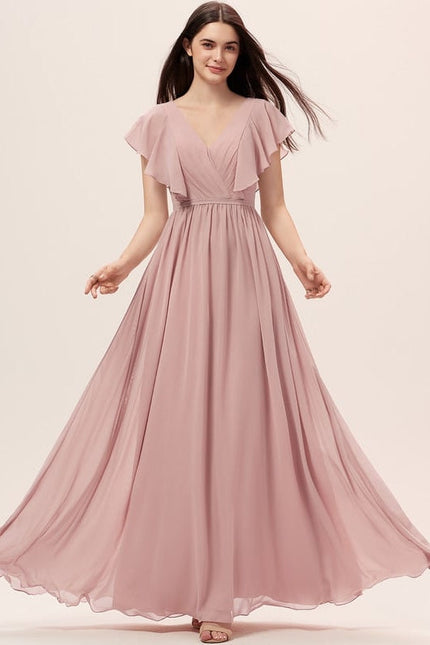 Robe de Soirée Mousseline Beige
