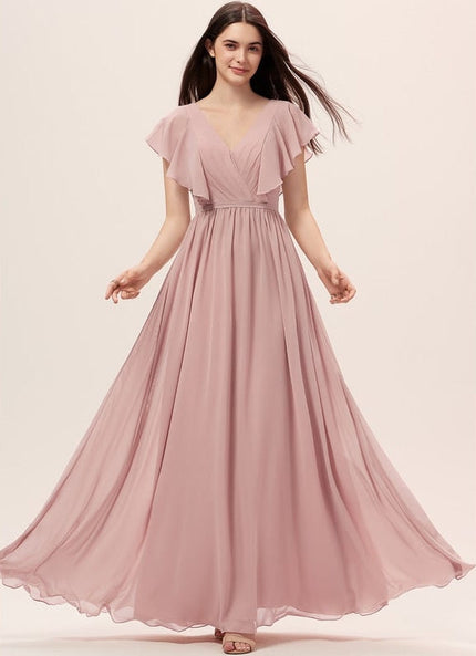 Robe de Soirée Mousseline Beige