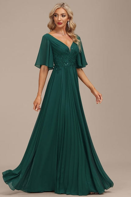 Robe de Soirée Vert Éclatante - gallery 3