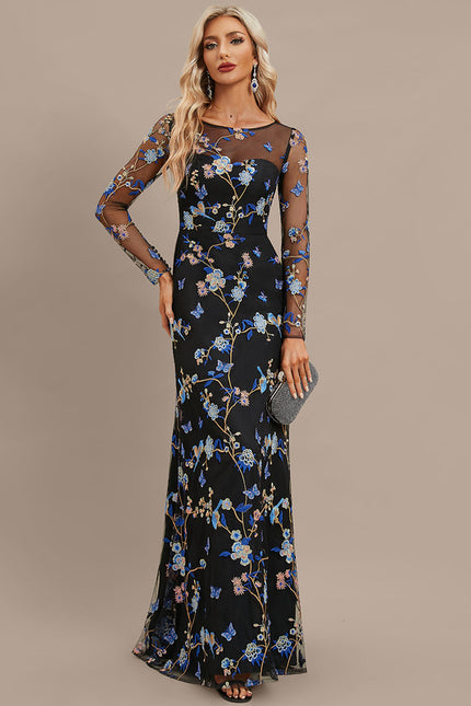 Robe de Soirée Floral Noir Chic - gallery 3