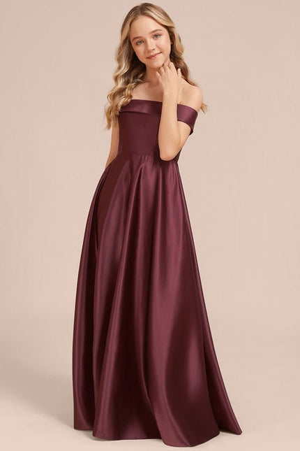 Robe de Soirée Satin Bordeaux