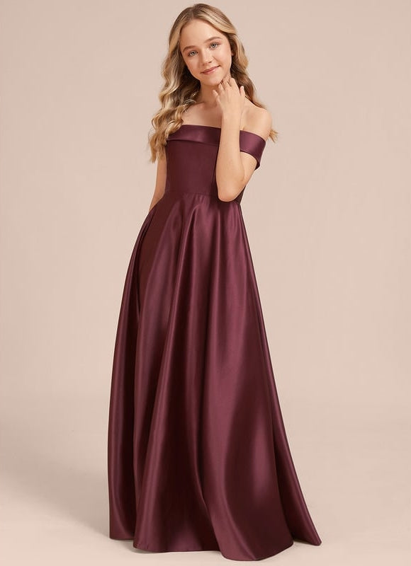Robe de Soirée Satin Bordeaux