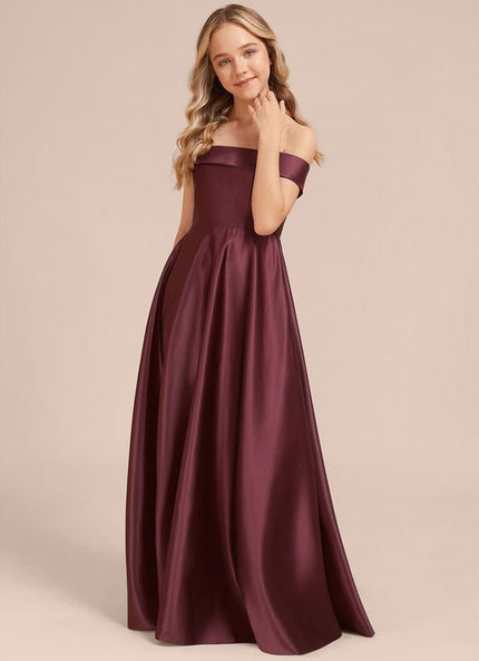 Robe de Soirée Satin Bordeaux