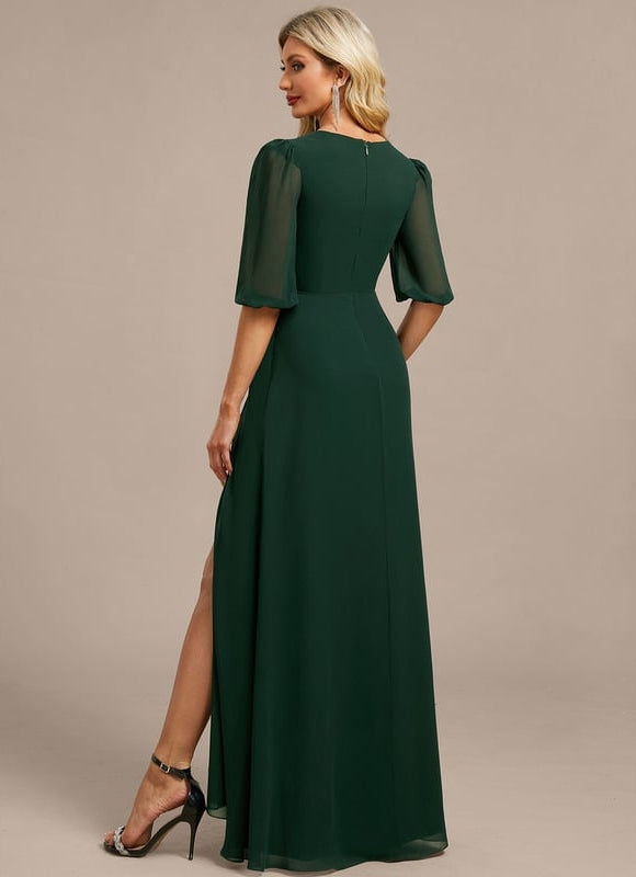 Robe de Soirée Fluide Émeraude - gallery 6
