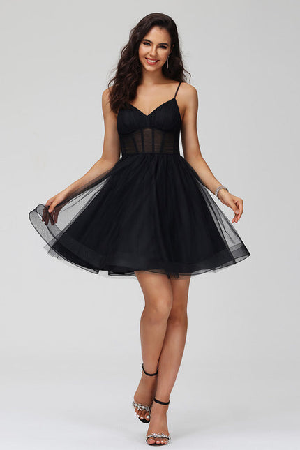 Robe de Soirée Noir Tulle Élégant - gallery 6