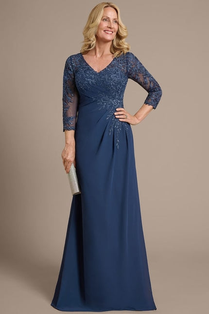 Robe de Soirée Bleu Élégant