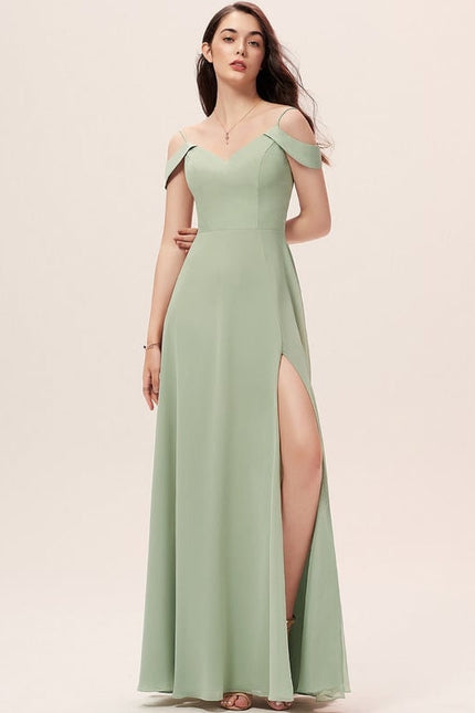 Robe de Soirée Mousseline Beige