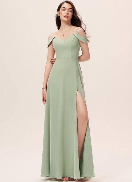 Robe de Soirée Mousseline Beige