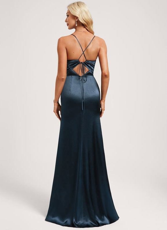 Robe de Soirée Dorée Fluide - gallery 5