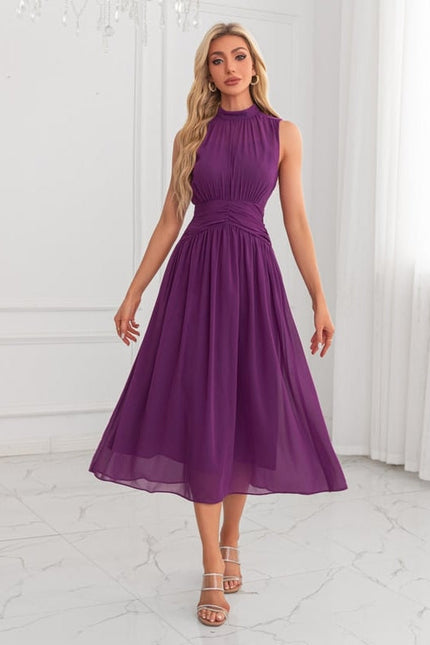 Robe de Soirée Violette Fluide - gallery 4