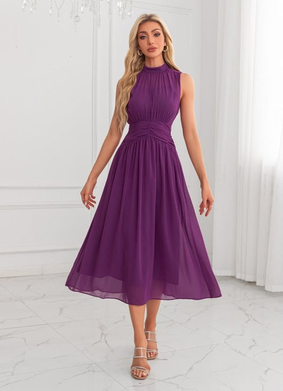 Robe de Soirée Violette Fluide - gallery 4