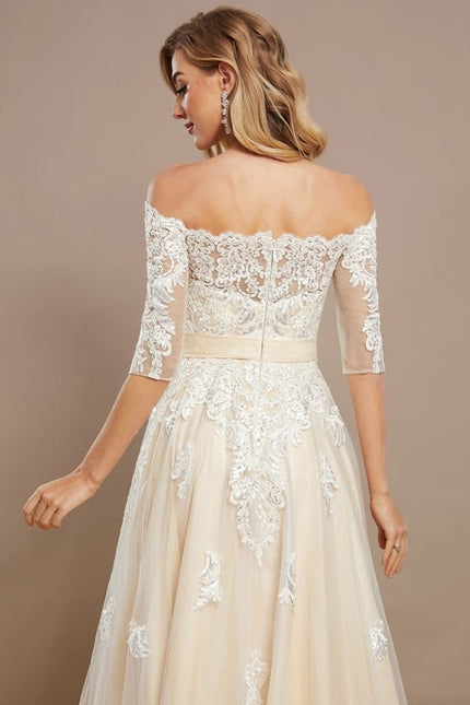 Robe De Soirée Beige Paillette - gallery 4