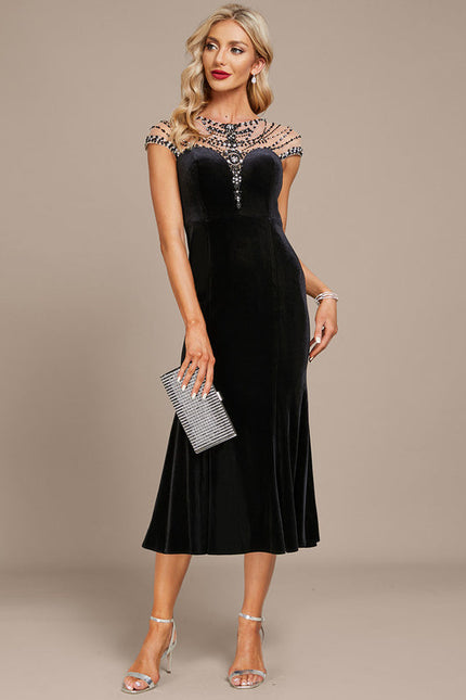 Robe de Soirée Velours Éclat Noir - gallery 2