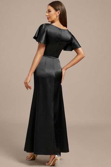 Robe de Soirée Satin Noir Chic - gallery 6