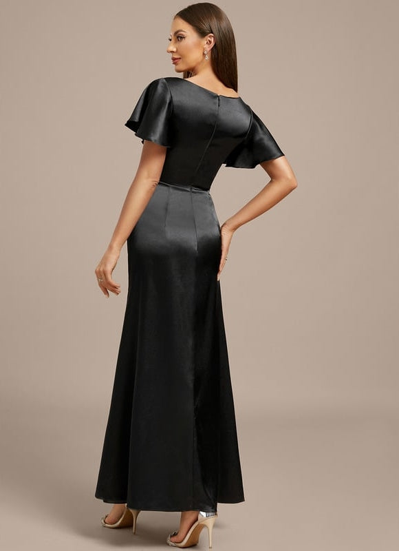 Robe de Soirée Satin Noir Chic - gallery 6