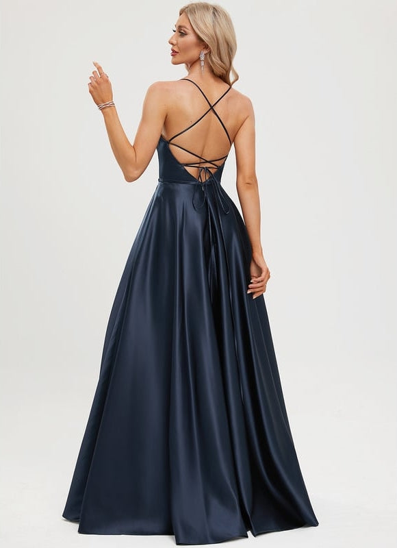 Robe de Soirée Satin Monochrome - gallery 4