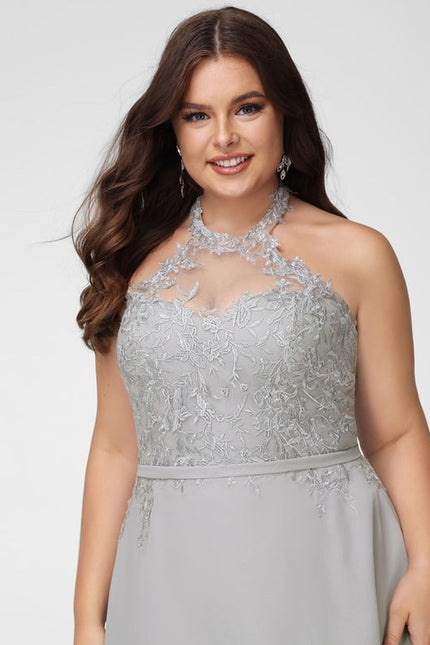 Robe de Soirée Élégance Grise Aérienne - gallery 8