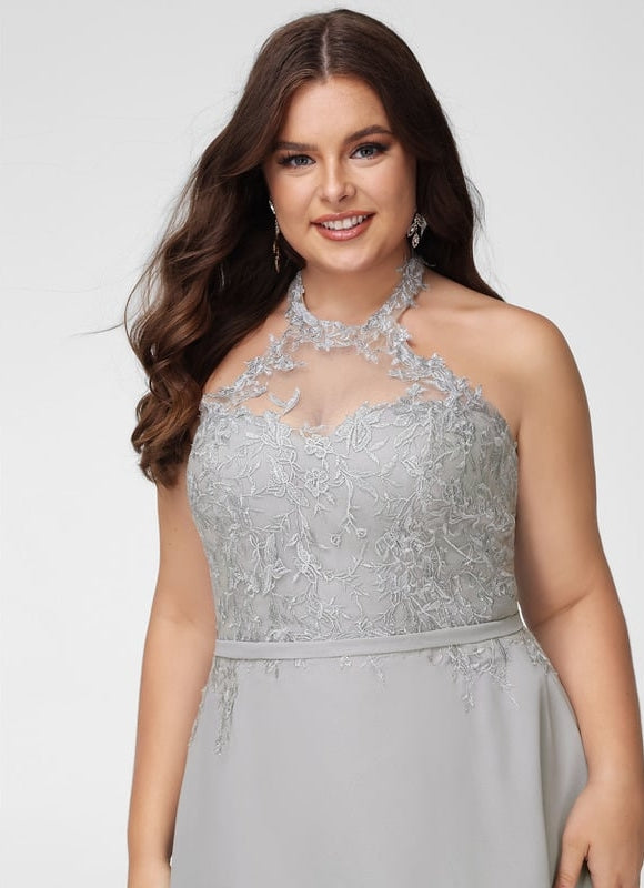 Robe de Soirée Élégance Grise Aérienne - gallery 8