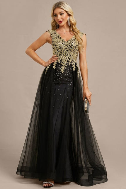 Robe de Soirée Éblouissante Noire - gallery 4