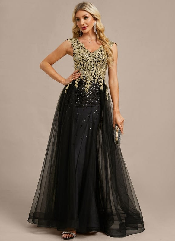 Robe de Soirée Éblouissante Noire - gallery 4