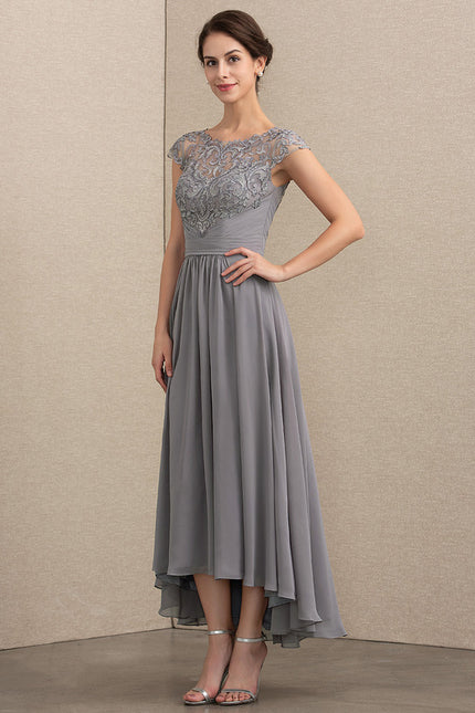 Robe de Soirée Gris Élégant Couture - gallery 3