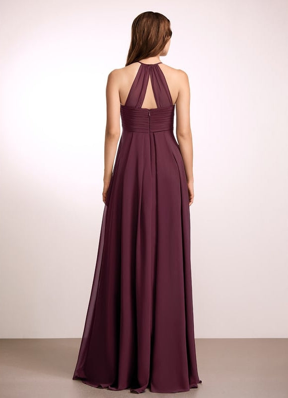 Robe de Soirée Longue Aubergine - gallery 4