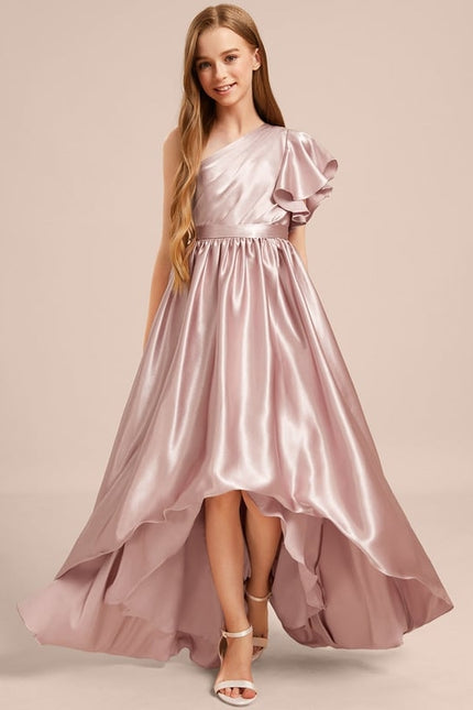 Robe De Soirée Asymétrique Rose - gallery 3