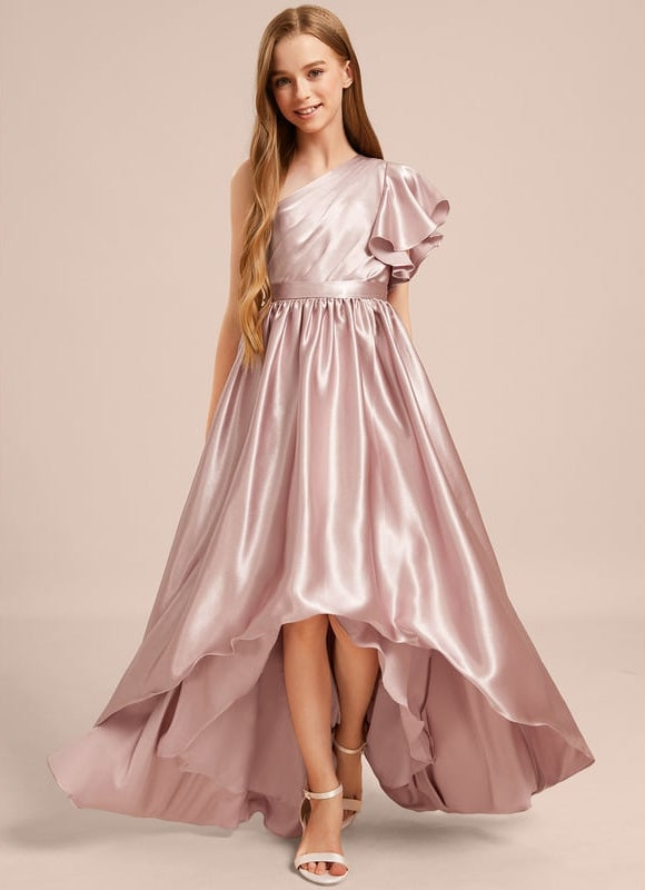 Robe De Soirée Asymétrique Rose - gallery 3