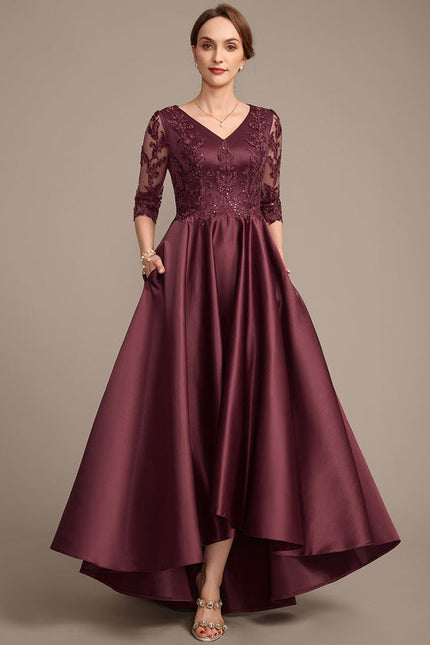 Robe de Soirée Violet Satiné Élancé