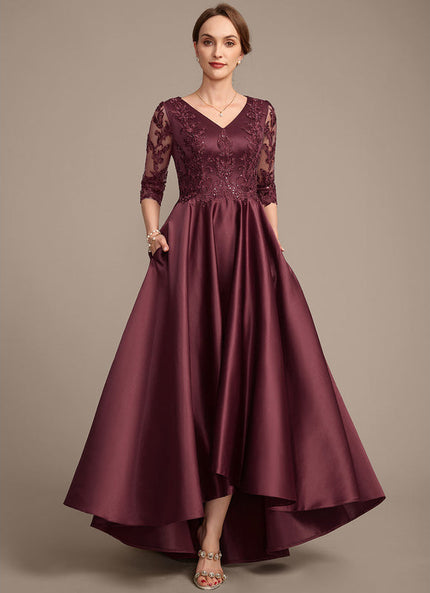 Robe de Soirée Violet Satiné Élancé
