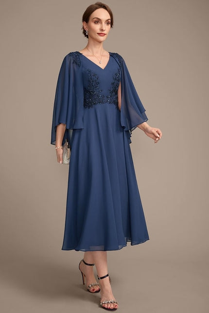 Robe de Soirée Élégance Marine Chiffon - gallery 5